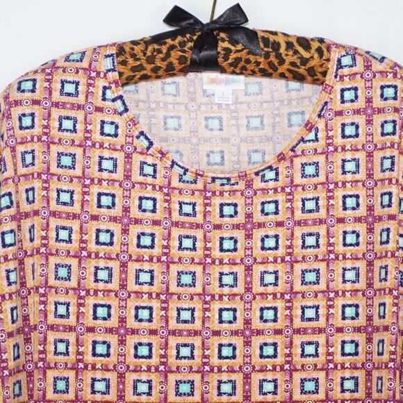LuLaRoe Orange & Blue Patterned IRMA, Large- NWOT - Picture 2 of 5